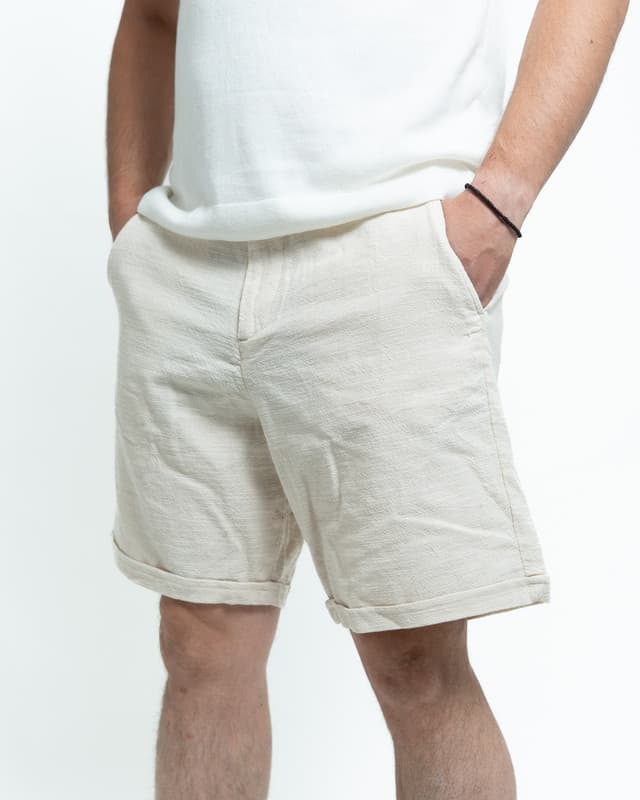 Short jeans - Ленени крем — Men's shortsJeans